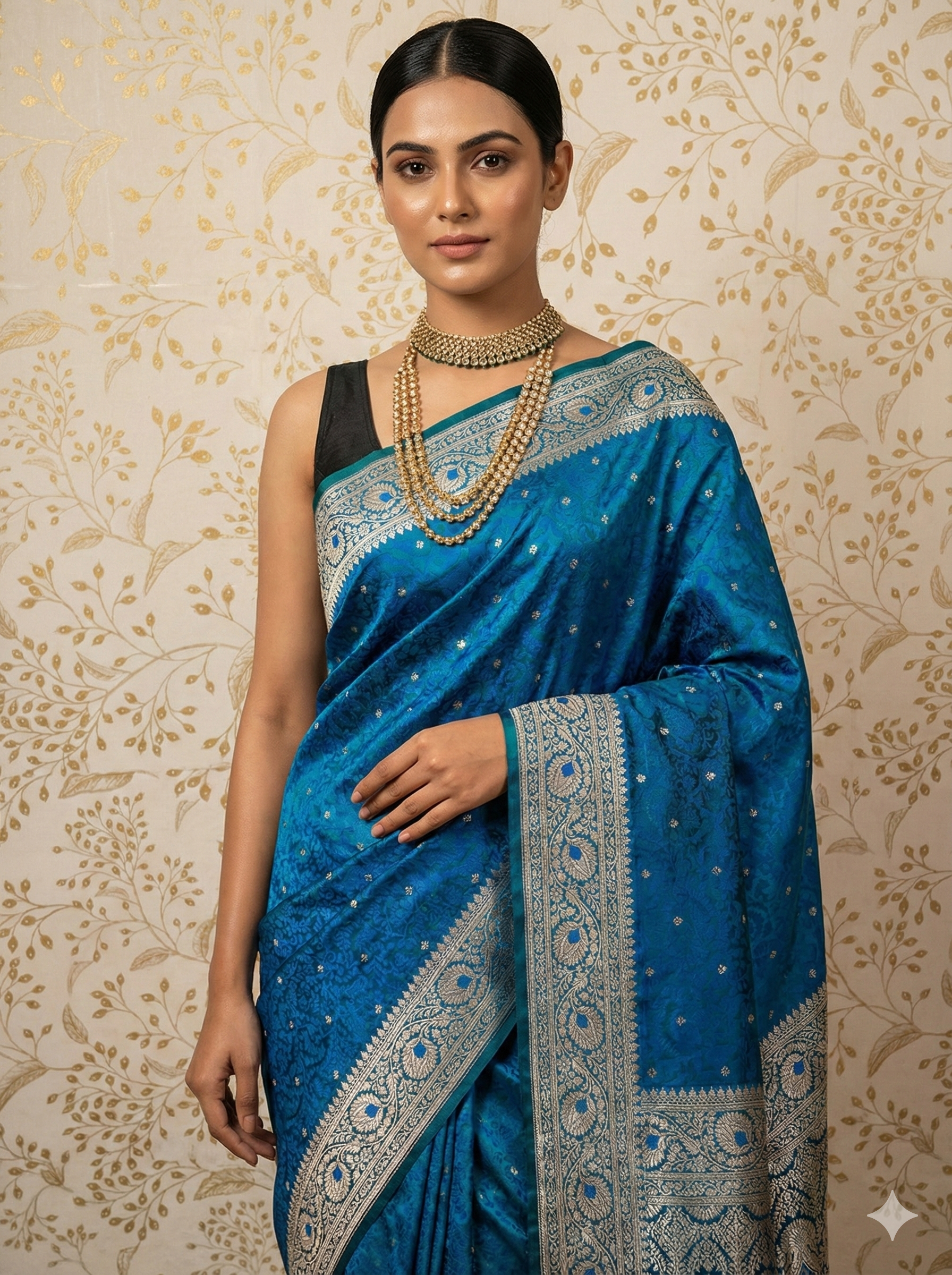 royal-teal-blue-tanchui-banarasi-silk-saree-with-intricate-golden-zari-work