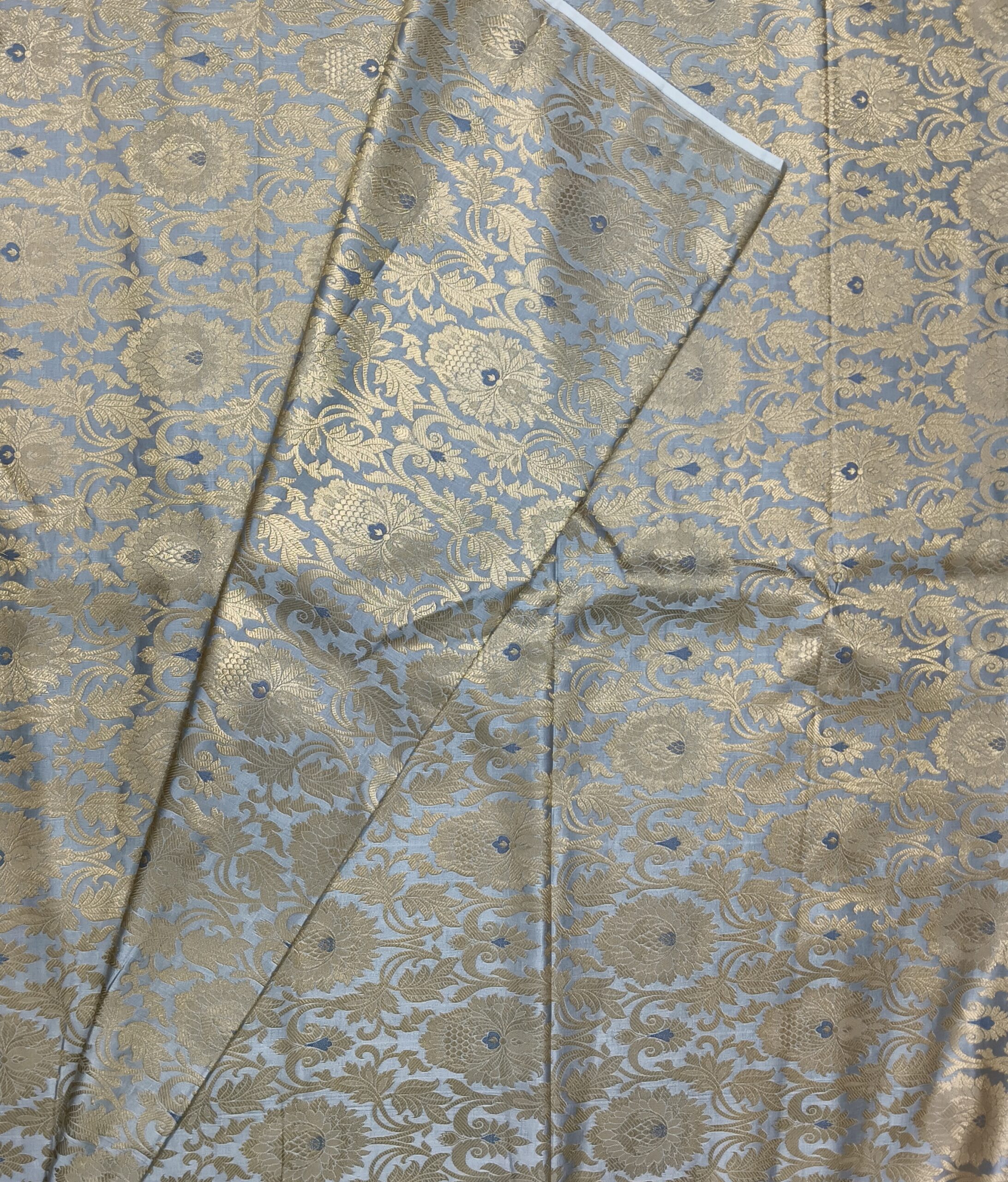 Men’s Seafoam Green & Gold Banarasi Brocade Indo-Western Sherwani Set - Image 2