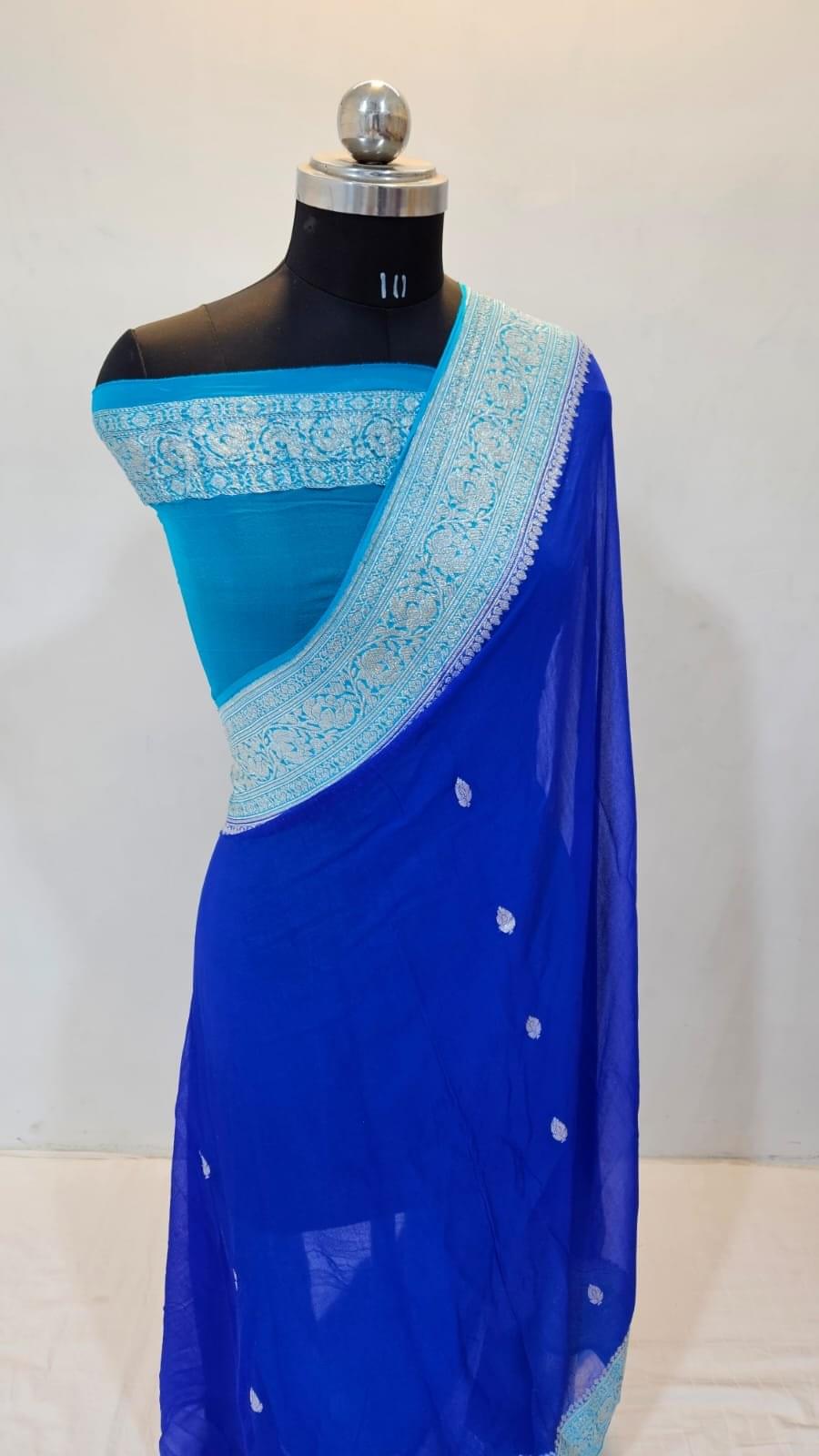 Neelambari: Evoking a regal, timeless elegance fitting for a premium Pure Banarasi chiffon saree